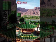 中国の望楼の緑によって艶をかけられる屋根瓦のテラ コッタ ハンドメイドの茶室の庭