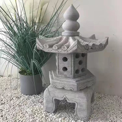 品質  Large Grey Outdoor Stone Lantern Granite Pagoda Japanese Garden Ornaments 工場