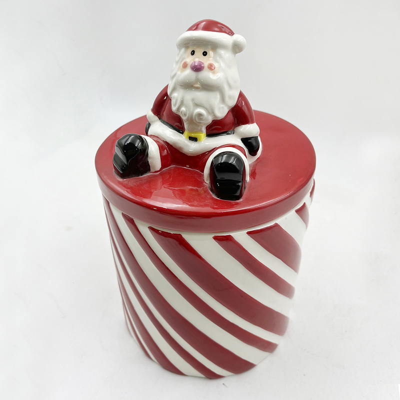 カスタムサイズ 赤と白の色 ハンドル付きセラミックカップ カフェカップ クリスマスプレゼント