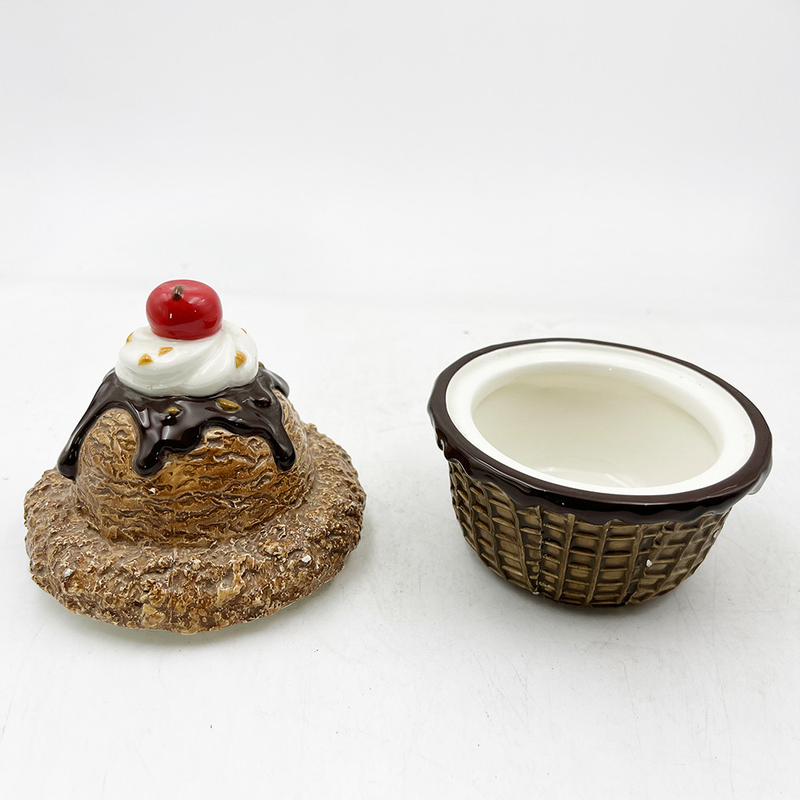 ポルセラン 製品 可愛い陶器 ギフト アイスクリーム 容器 家庭用 飾り付けのためのキャンドル 6.5 インチ 高さ