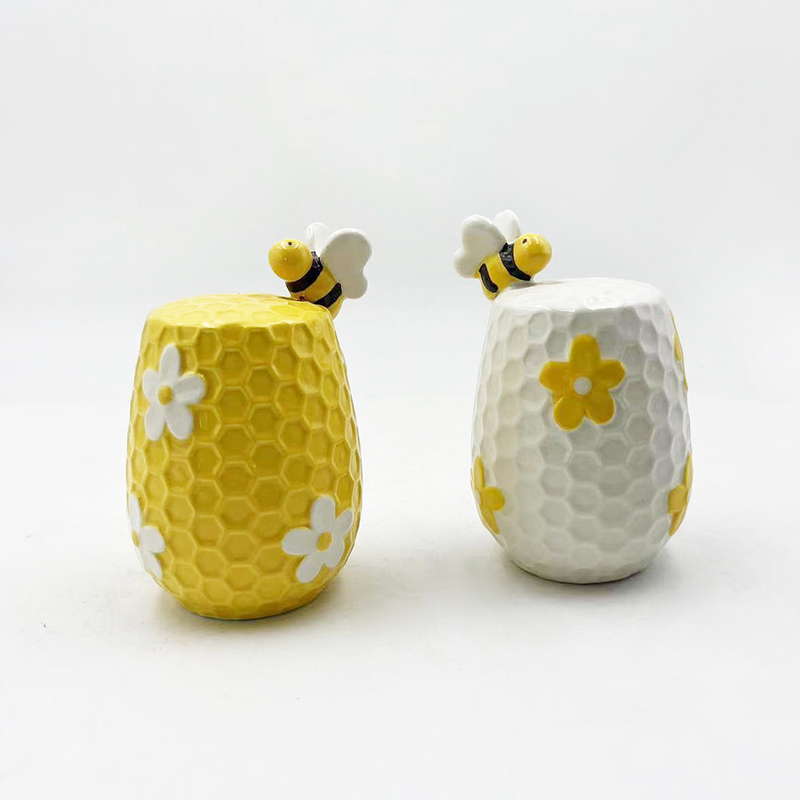 花と蜂 セラミック 塩と胡桃のシェイカ キッチン用品 家具装飾