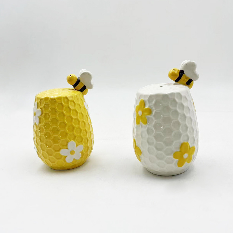 花と蜂 セラミック 塩と胡桃のシェイカ キッチン用品 家具装飾