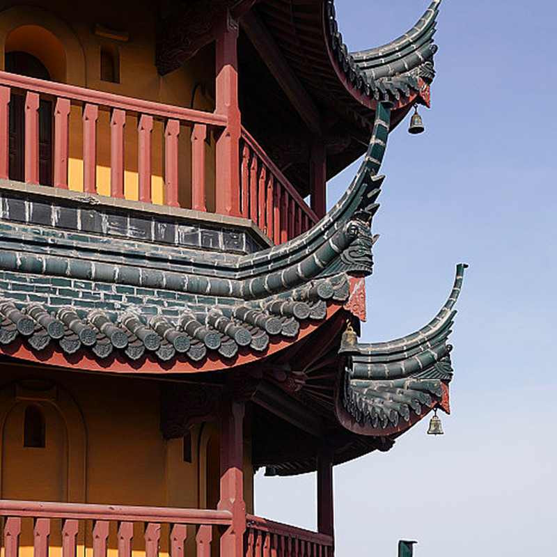 グラス化されていない仏教寺院 中国灰色粘土屋根タイル 環境に優しい 古典建築のための長持ち