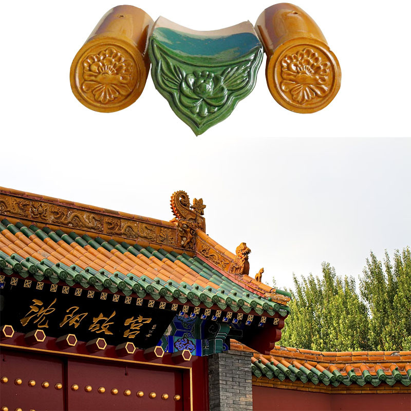 伝統的なスタイルのガゼボ セラミック 屋根タイル 中国 マレーシア ベントタイル グラフィックデザイン ビラ アパートメント 倉庫