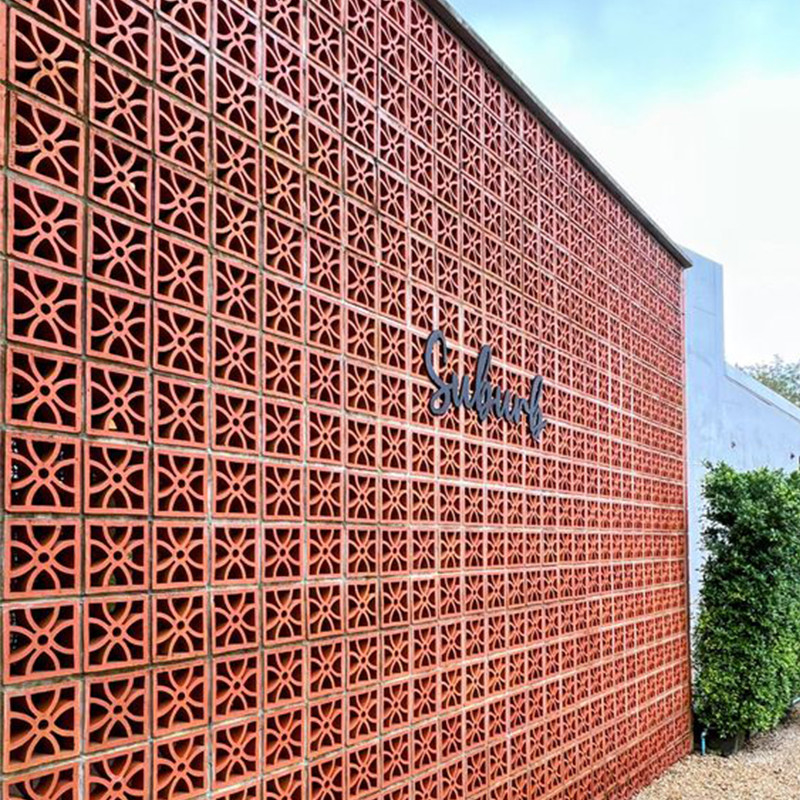 芸術的な庭外装 最新の近代的な壁デザイン クレイ ホール ブリーズブロック 玄関ブロック