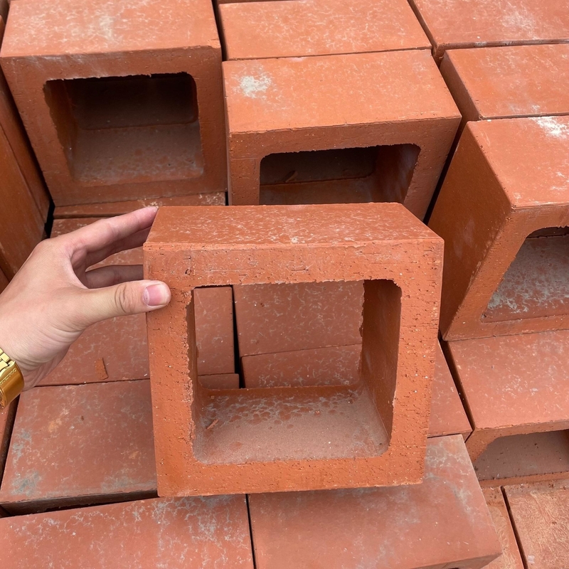 天然赤粘土テラコッタ空洞ブロック 壁カバー用ヤリタイル 風のレンガ サイズ200×200mm 方形パターン