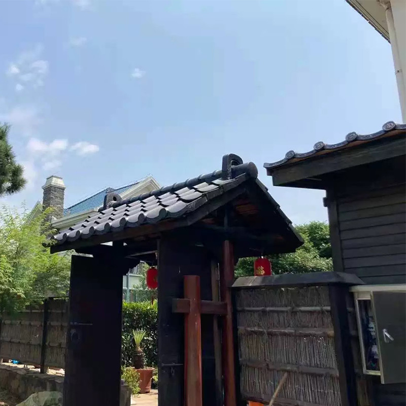 日本の屋根タイル ノキスギ 小型の石器 庭棚の屋根のための灰色のガラス