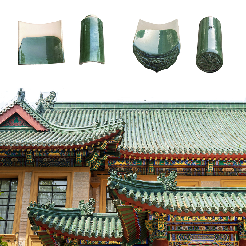 マレーシア 寺院 屋根 耐久性 1500N の圧縮強さ 古代 陶器 緑色 屋根 タイル 必須