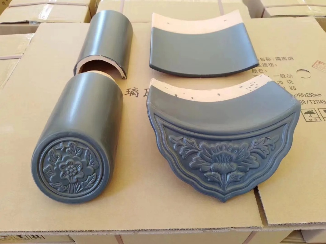 ホテルレストランショップの屋根材用伝統的な中国家屋の灰色の釉薬をかけた粘土瓦