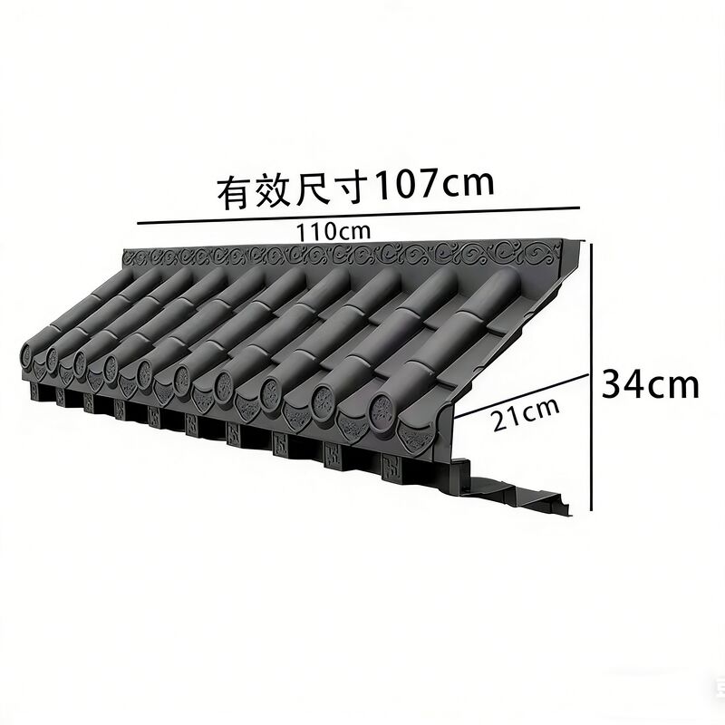 棚付き3Dアンティーク軒屋根 アジア中国プラスチックタイル PP 耐久性 茶室 新築プロジェクト用