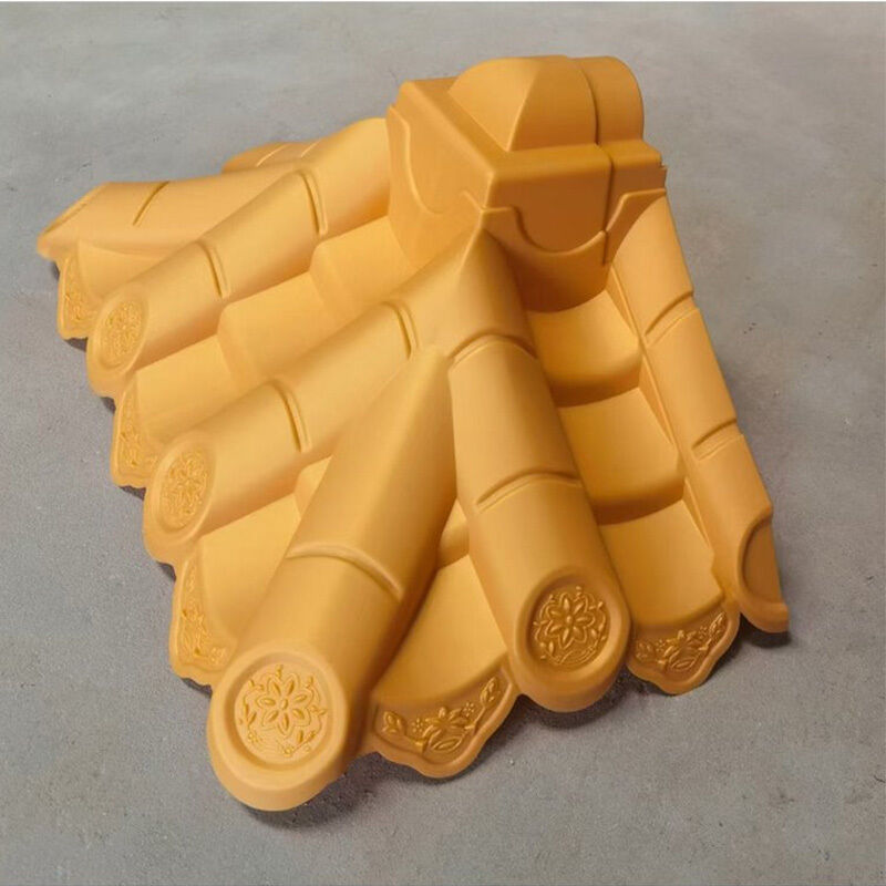 Chinese Style Yellow Roof PVC Plastic Roof Tile Charming Vintage Style Roof Tiles for Chinese Style Buildings