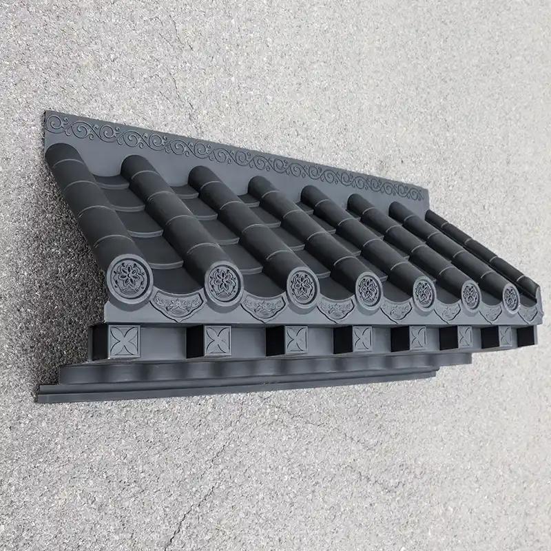 3D アンティーク エイブ 屋根 棚付き アジア式中国式 プラスチック製 屋根タイル 簡単に設置