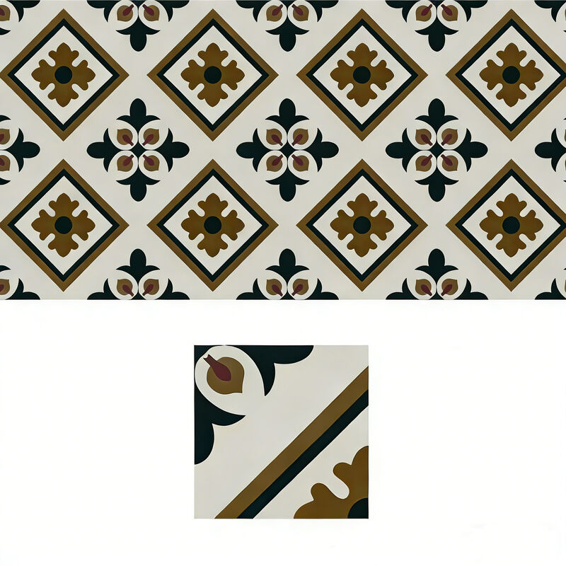 Vintage Handcrafted Cement Tiles 16mm Thick Ceramic Tiles Look for Home Commercial Floor Wall Paving Feature Wall