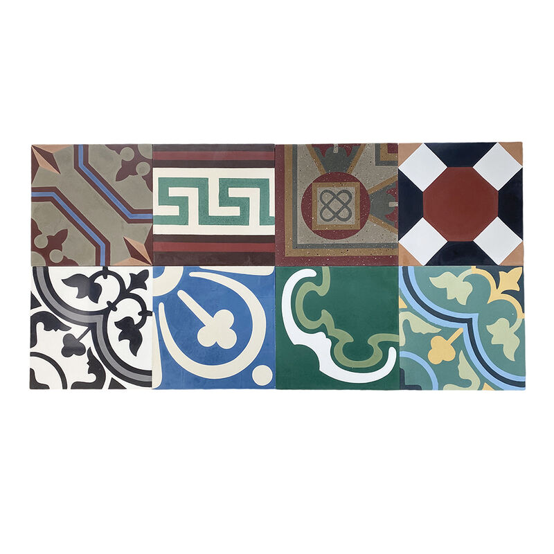 Handmade Cement Tiles Encaustic Cement Square Shape Floor Tile Mineral Pigments Natural Color Durable Use for Indoor/Outdoor