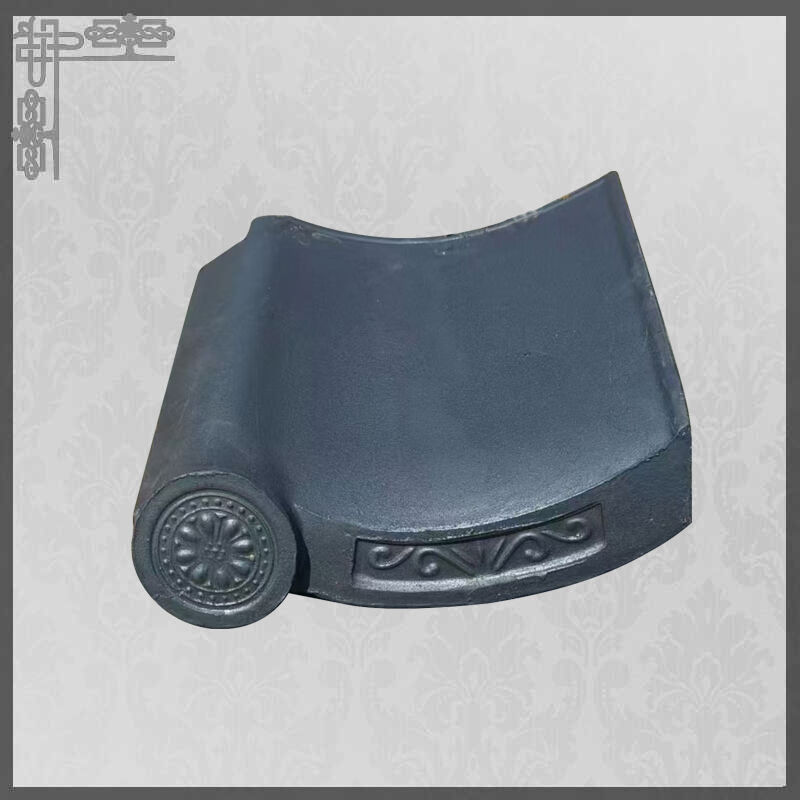 Japanese Style Interlocking Clay Eaves Drip Tiles Weatherproof Dark Grey Roof Tile System for Traditional East Asian Slope Roofs