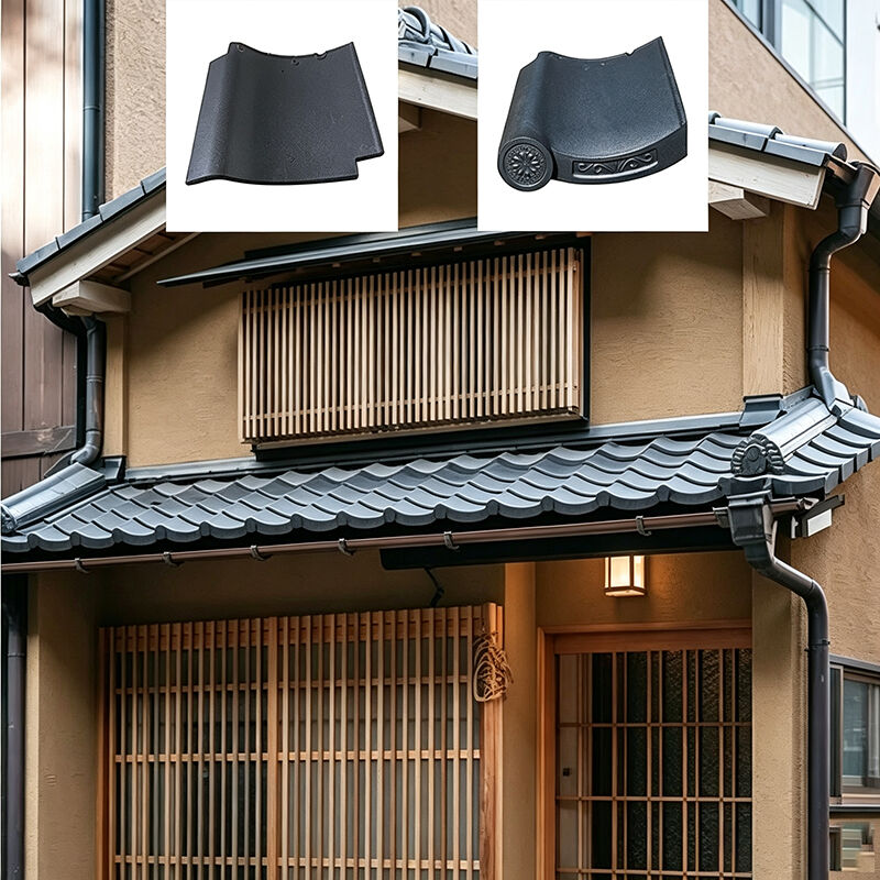 伝統的な日本の屋根タイル 外壁デザインのための本物のカワラセラミック屋根タイル 都市住宅